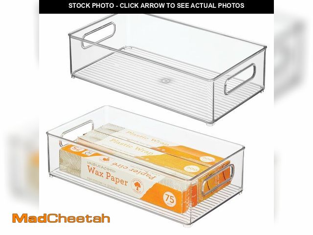 Lot 74-13787983 - iDesign Stackable Fridge Bin - Storage Bin for Freezer or Pantry, Set of 2, Clear, Made in USA - UNU...