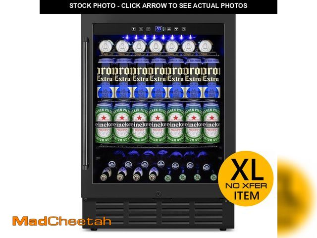 Lot 74-13692483 - SOZT 23.4 in. Single Zone 180-Cans Built-In/Freestanding Beverage Cooler With Childproof Lock and 2 ...