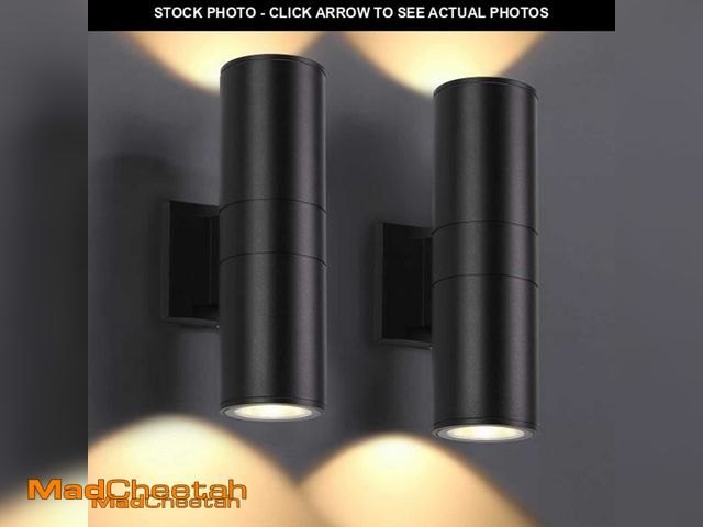 Lot 74-11745871 - DAKAFUL Outdoor Wall Lights 2 Packs, Integrated LED Cylinder Up Down 12W 2700K Modern Aluminum Light...