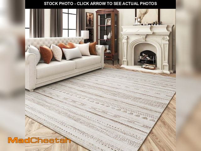 Lot 74-13060353 - VUNATE 5'x7' Area Rugs for Living Room Washable Rugs Boho Moroccan Area Rug Soft Neutral Geometric B...