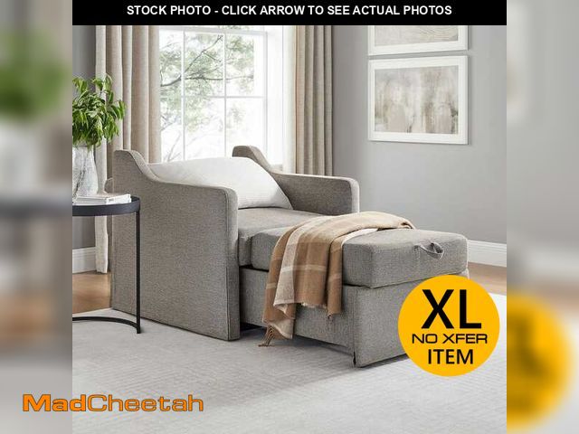 Lot 74-13768933 - Serta Hailey Flax Twin Convertible Arm Chair - UNUSED