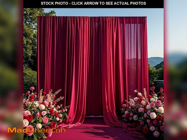 Lot 74-12971159 - Deep Red Backdrop Curtains for Parties Wedding Backdrop Drapes for Party Baby Showers Birthday Photo...