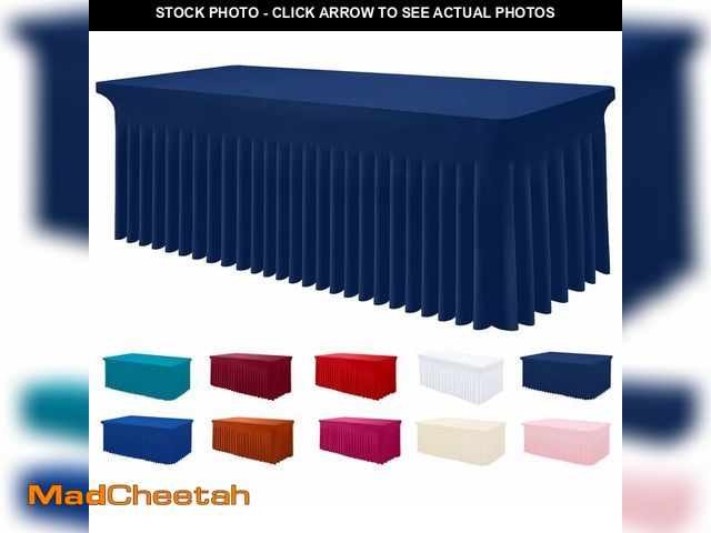 Lot 74-12442408 - Smiry Spandex Tablecloth, Elastic Fitted Stretch Tablecloth for 4FT Rectangle Tables, Waterproof Was...
