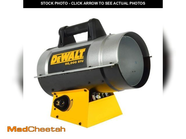 Lot 74-13001600 - *DIRTY/SCRATCHED* DEWALT 90,000 BTU Forced Air Propane Outdoor Space Heater with Quiet Burner Techno...