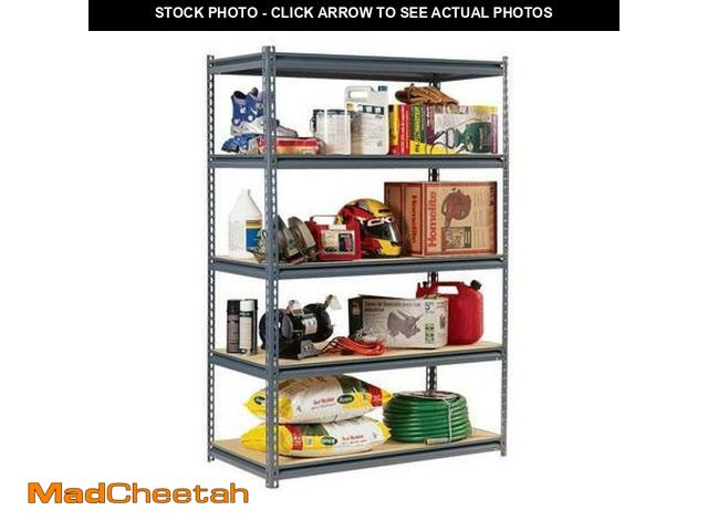 Lot 74-12591695 - 5-Shelf Heavy Duty Adjustable Metal Garage Storage Shelving Unit in Black (48 in. W x 72 in. H x 24 ...