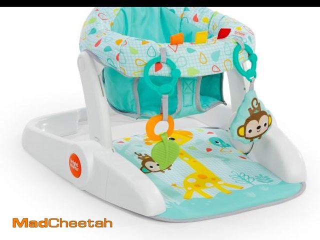 Lot 74-12396471 - Bright Starts Learn-to-Sit 2-Position Baby Floor Seat with Toys, Unisex, 4-12 Months, Wild Wiggles -...