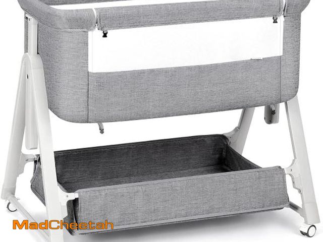 Lot 74-12513814 - Cowiewie Baby Bassinet Bedside Portable Bassinet W/ Wheels Storage Travel Bag, for 0-6 Months, Gray ...