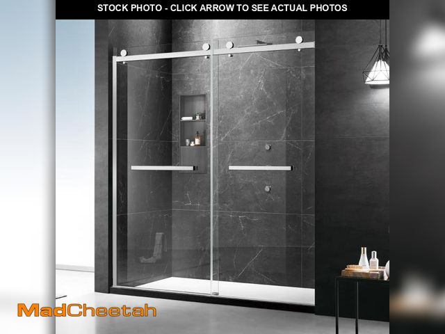 Lot 74-12388909 - MoSweet Milano Double Sliding Shower Door, 48 in.W x 74 in.H Framed Shower Door 5/16"(8mm) Clear Tem...