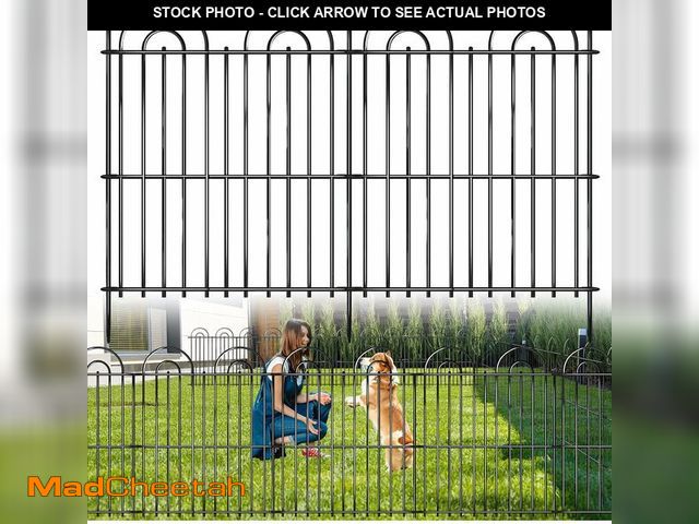 Lot 74-13926764 - 25 Panels No Dig Decorative Garden Fence, 32in(H) X 50ft(L) Tall Dog Fence Outdoor for Yard, Rustpro...