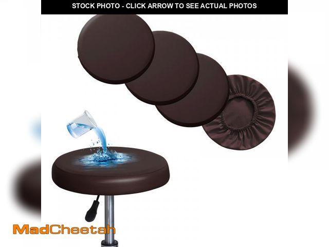 Lot 74-12312835 - Shukii Stool Covers - 4 Pack Waterproof PU Slipcover with Elastic Cushion for Round Bar Chair - USED