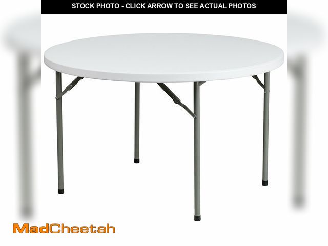 Lot 74-12897494 - Flash Furniture Elon 4' Round All-Occasion Plastic Folding Event Table, Foldable Portable Banquet Ta...