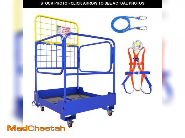 Lot 74-12164914 - (MISSING HARDWARE ) SPENDINS Forklift Safety Cage, 36"x36" Foldable Work Platform 1150LB, Safe Man B...