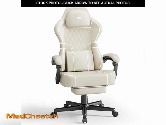 Lot 74-14354744 - (MISSING HARDWARE) SOONTRANS Gaming Chair with Footrest, PU Leather High Back Comfortable Video Game...