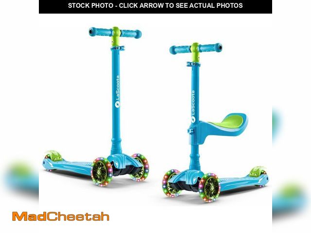 Lot 74-13216605 - Lascoota 2-in-1 Kids Scooter - Seated-to-Stand Kids Scooter with Removable Seat - Adjustable Handleb...