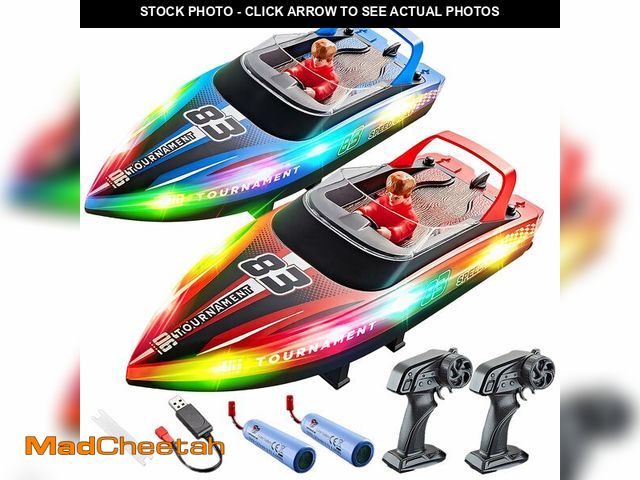 Lot 74-12698785 - BEZGAR Remote Control Boat, 2 Packs 10 inch Fast Speed RC Boat 15 KPH for Pools &amp; Salt Water, Su...