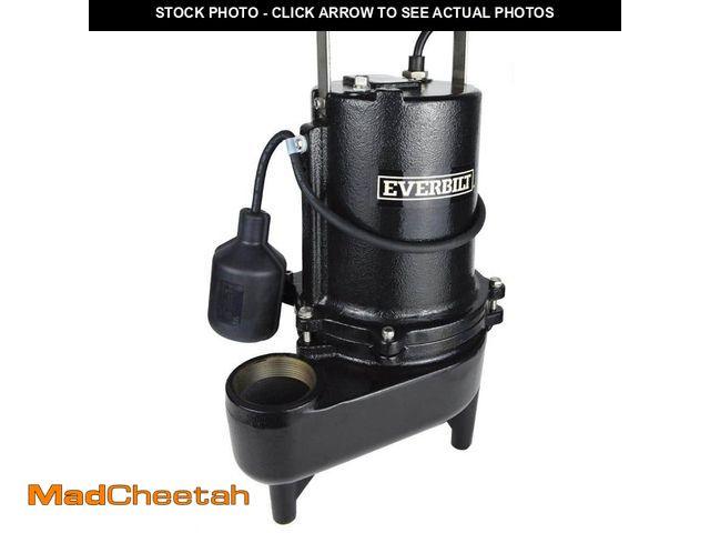 Lot 74-12775083 - Everbilt 1/2 HP Cast Iron Sewage Ejector Pump - USED