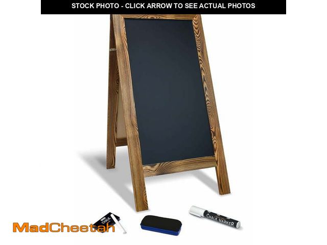 Lot 74-12780815 - Magnetic A-Frame Chalkboard Sign, Extra Large 20" x 40", Standing Chalkboard Easel, with Chalk Marke...