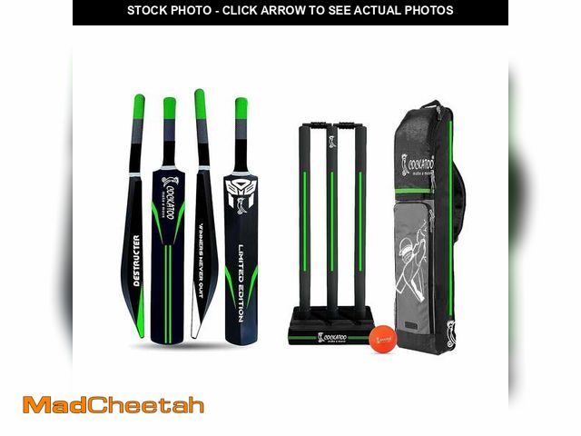 Lot 74-14258912 - Cockatoo Destructor Cricket Set, Bat (34"x4.5"), 3 Stumps, 1 Tennis Ball, Size-8, for 12+ Years - US...