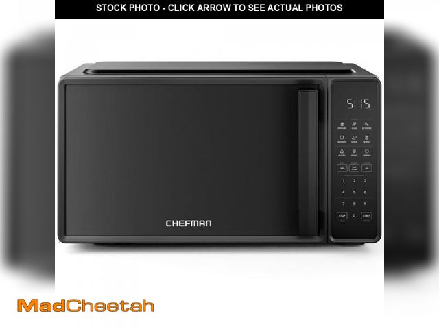 Lot 74-12513205 - (MISSING ACCESSORIES) Chefman Countertop Microwave Oven 0.7 Cu. Ft., 700 Watts with 6 Presets and 10...