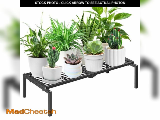 Lot 74-14334614 - Gouisalin 1 Tier Metal Plant Stand Indoor Outdoor, Potted Multiple Flower Pot Holder Rack Plant Shel...