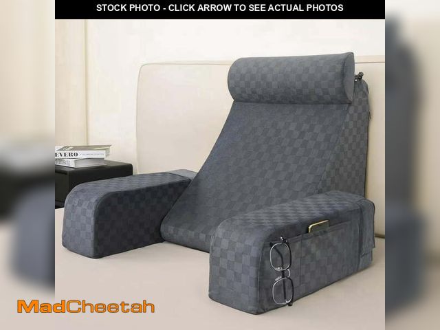Lot 74-13816922 - Reading Pillow for Adults  Ergonomic 45 Wedge Back Support Chair for Sitting in Bed, XL Side Pockets...