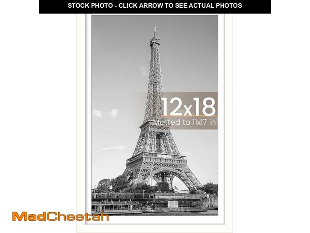 Lot 74-13836397 - (SOME DAMAGE) upsimples 12x18 Picture Frame, Display Pictures 11x17 with Mat or 12 x 18 Without, Wal...