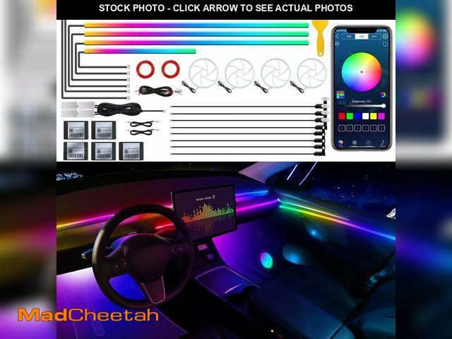 Lot 74-14379849 - Dreamcolor Acrylic Interior Car LED Strip Light with Wireless APP, RGB 22 in 1 with 175 inches 600 L...