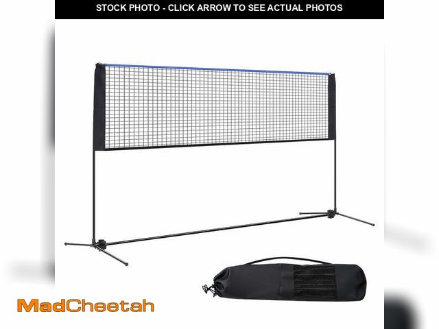 Lot 74-14321643 - JIOABL Portable Badminton Net Set, 14FT Adjustable Height for Outdoor &amp; Indoor Use, Includes Car...