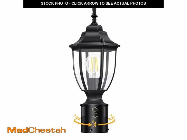 Lot 74-12604618 - Lamomo Motion Sensor Outdoor Post Lights, Dusk to Dawn Lamp Post Light Fixture, Waterproof Aluminum ...