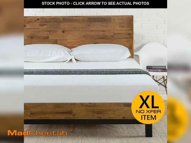 Lot 74-13011814 - Zinus Tricia Wood Platform Bed Frame with Adjustable Headboard/Wood Slat Support with No Box Spring ...
