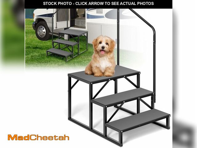 Lot 74-13698453 - VIVOHOME RV Steps with Handrail, 3 Step Heavy Duty Portable Ladder for Camper, Hot Tub, Porch, SPA, ...