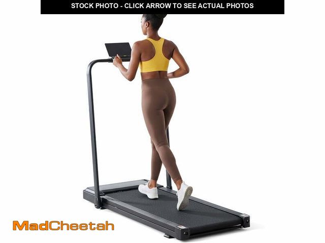 Lot 74-13817064 - JIOABL Compact Treadmill Under-Desk Walking Pad with Arms, Quiet &amp; Portable Exercise Workout Fit...