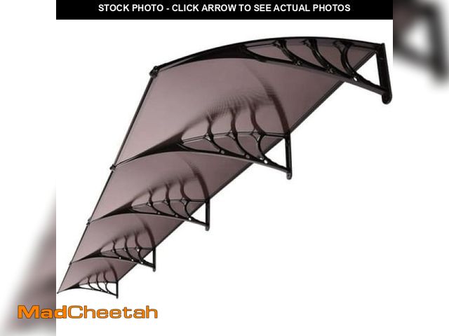 Lot 74-12420482 - SPECSTAR Polycarbonate Window Door Awning Canopy with Black Bracket 40 Inch X 160 Inch  Brown - UNUS...