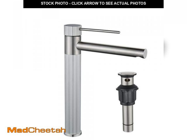 Lot 74-12365130 - FURUISI Single Hole Single Handle High-Arc Bathroom Faucet with Pop Up Drain in Brushed Nickel - UNU...