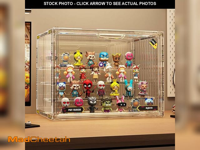 Lot 74-13622732 - BOHOIDEE 4 Tiers Clear Display Case for Figures, Acrylic Storage Organizers Box with Magnetic Door, ...