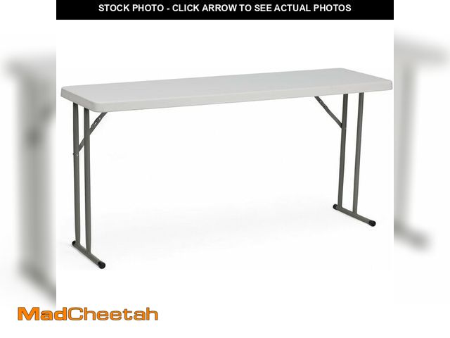 Lot 74-14348730 - Flash Furniture Kathryn 5' Rectangular Plastic Folding Table, Long Plastic Foldable Table for Indoor...