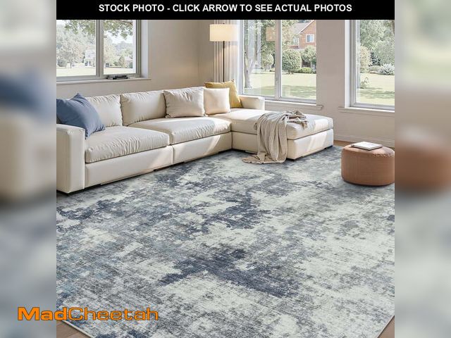 Lot 74-12862903 - SIXHOME 5'x7' Washable Non-Slip Area Rug, Modern Abstract Blue Rugs, Ultra-Soft Indoor Farmhouse Car...