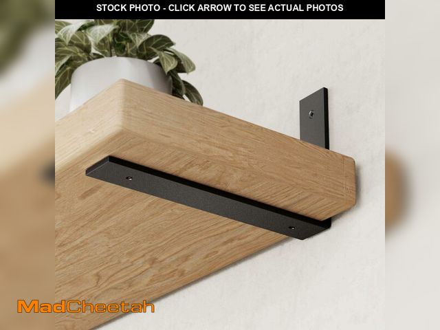 Lot 74-13565661 - 6-Pack Heavy Duty 12-Inch Black Shelf Brackets, L Shelf Bracket 12 Inch for Floating Shelves, 1/5-In...