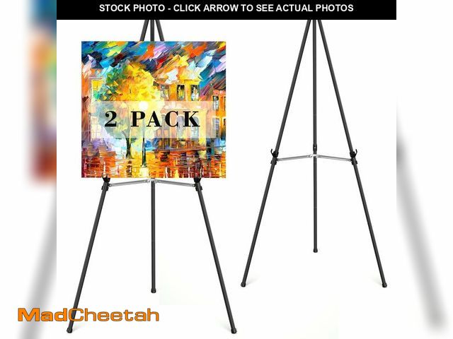 Lot 74-13629361 - Rdiorry Easel Stand for Sign,63" Portable Metal Easel Stand for Wedding Sign,Adjustable Folding Art ...