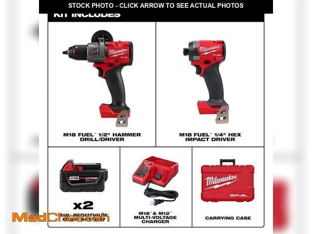 Lot 74-13651783 - Milwaukee M18 FUEL 18V Lithium-Ion Brushless Cordless Hammer Drill and Impact Driver Combo Kit (2-To...