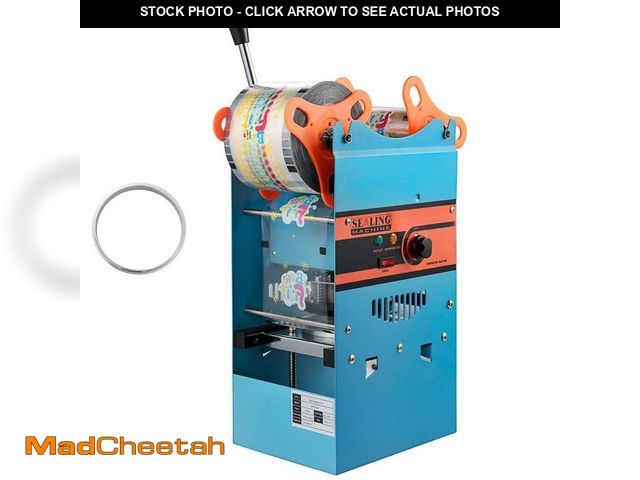 Lot 74-12659669 - SVOPES Manual Tea Cup Sealer Machine, 300-500 Cups/h, Blue Boba Tea Sealer,90/95 mm Cup Diameter,Tec...