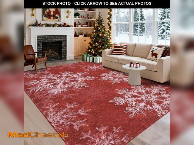 Lot 74-13041378 - GarveeHome 5x7 Throw Rugs with Rubber Backing Washable Christmas Rug for Bedroom Non Shedding Stain ...