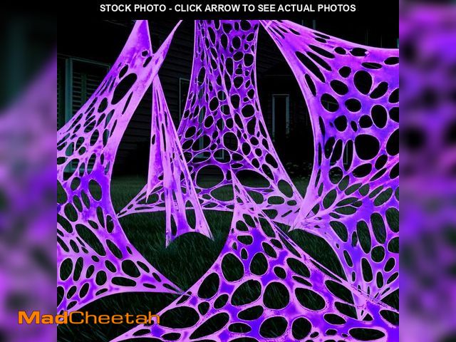 Lot 74-12702447 - kenburg Halloween Outdoor Decoration Glow in The Dark Giant Spider Web, 1000 Sqft Beef Netting with ...