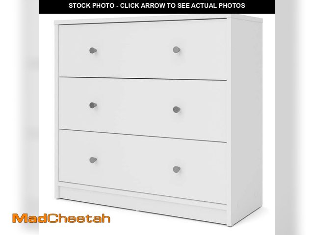 Lot 74-14344384 - Tvilum Portland 3-Drawer White Chest of Drawers - UNUSED