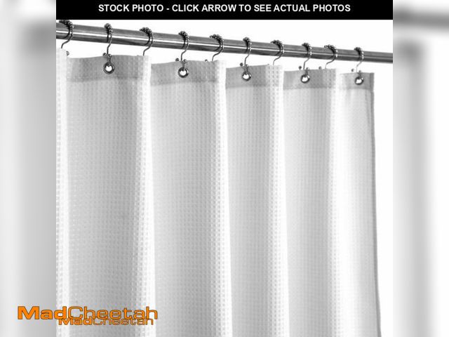 Lot 74-11983864 - Short Shower Curtain with 66 inch Length Fabric, Waffle Weave, Hotel Luxury Spa, Water Repellent, Ma...