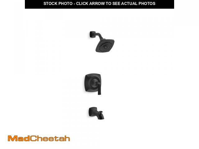 Lot 74-12086544 - (MISSING SHOWER HANDLE) KOHLER Rubicon 1-Handle 3-Spray Tub and Shower Faucet in Matte Black (Valve ...