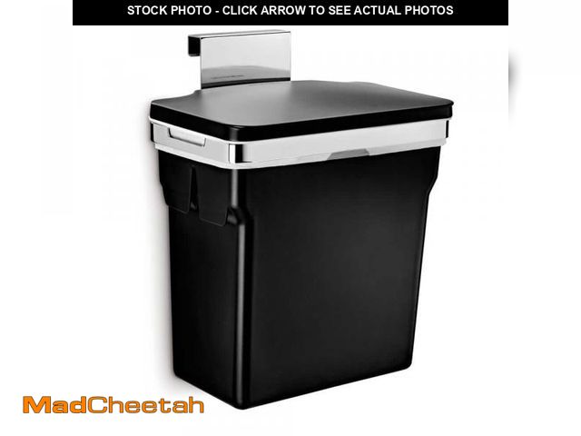 Lot 74-12409274 - simplehuman 10L In-Cabinet Hanging Kitchen Trash Can, Black Plastic - UNUSED