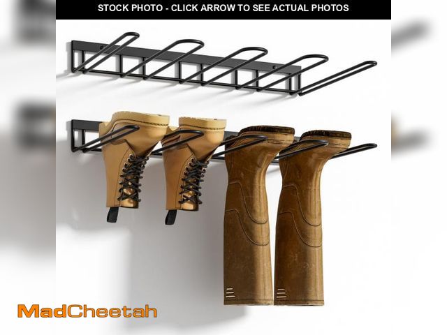 Lot 74-12123633 - zacurter Boot Rack, Wader Hangers for wall, Metal Wall Mounted Shoe Racks, 4 Pair Boot Organizer for...