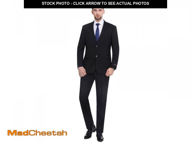Lot 74-12487053 - P&amp;L Men's Slim Fit Suit 2 Piece Business Wedding Prom Tux Blazer &amp; Pants 34W - UNUSED