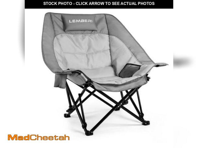 Lot 74-12158005 - BOSSIN Oversized Camping Chair  Portable Chair with Side Cup Holder Side Pocket and Cooler Bag - UNU...